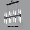 Zhongshan black contemporary bedroom decor chain chandelier fixture for home dinning room