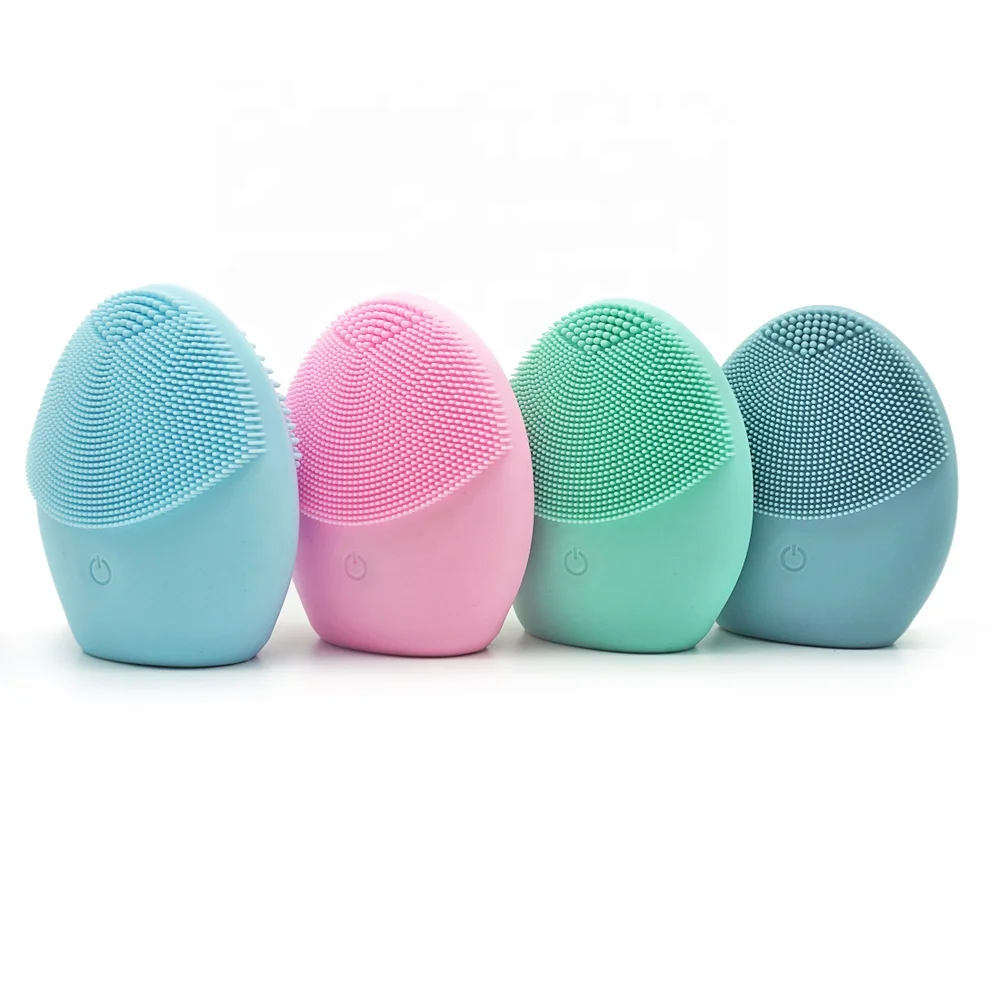 

2019 Silicone Waterproof Facial Electric Cleanser Face Cleansing Brush, Dark blue;sky blue;pink;green