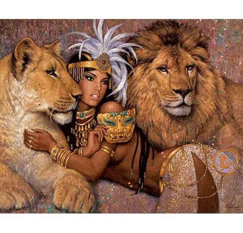 

5d diy diamond painting diamond mosaic diamond painting cross stitch girls and tiger decoration Handmade gift Decorative