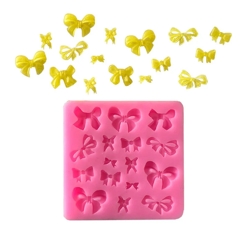 

XGY-59 factory stock, silicon molds cake decorating fondant at different size bowknot shape, lace mold cake tools, Pink