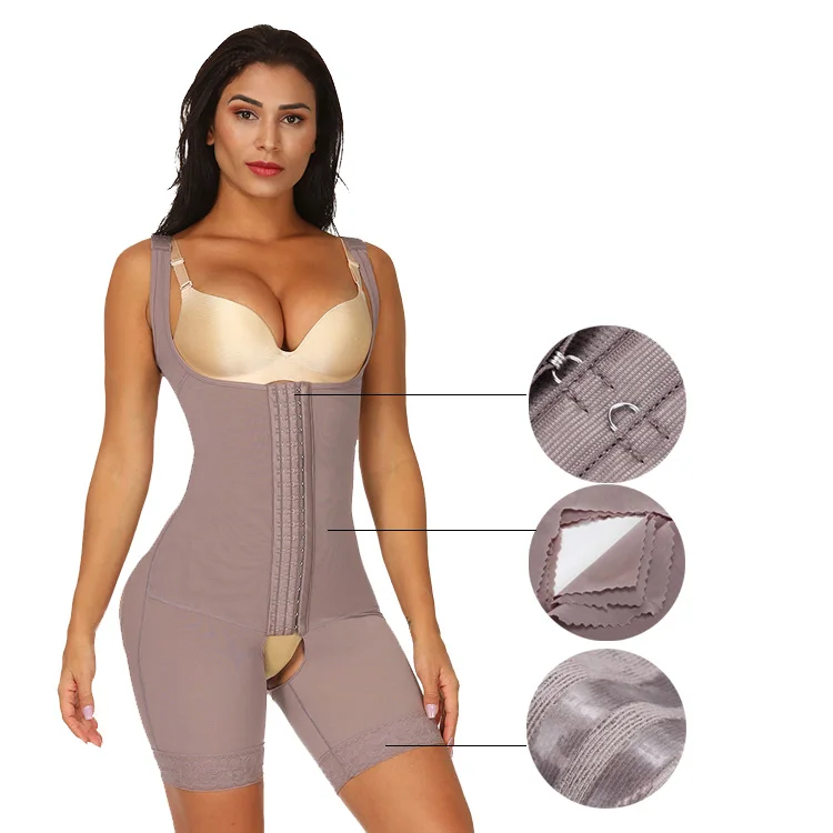 

2019 Wholesale Full Body Bodysuit With Panty Straps Seamless Shaper Tummy Control Shapewear Fitness, As shown;custom is ok.