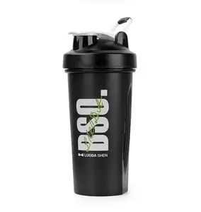 Image of customized logo Fitness 600ml plastic milk shaker water bottle protein