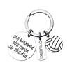304Stainless steel volleyball inspirational present lettering Keychain