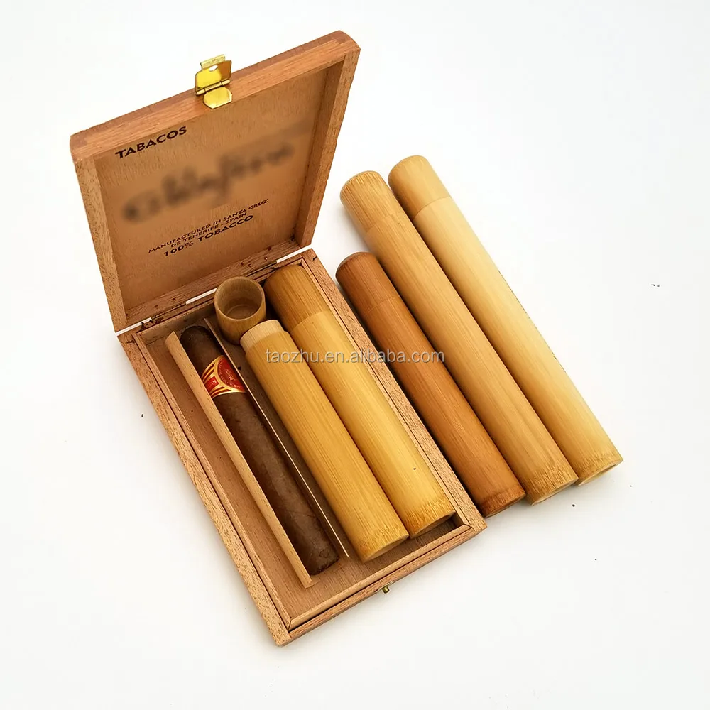 

Private Logo Bamboo Cigar Tube Biodegradable Bamboo Cigar Case