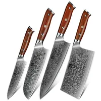 

4pc professional japanese Damascus steel kitchen knife set