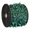 120V 1000Ct 1000Ft A Roll C9 E17 Socket Christmas Replacement Lights String in Green Cord