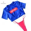 2019 Hot swimwear & beachwear two piece swimsuit sexy girl bikini women short sleeve shirt bathing suit for sport