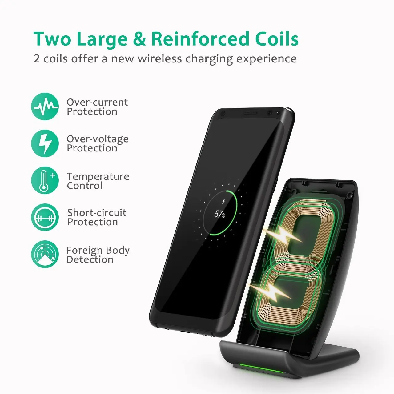 
Fast charging speed with cooling fan support 15w 10w for all QI-standard cell phone wireless charging for samsung and iPhone 