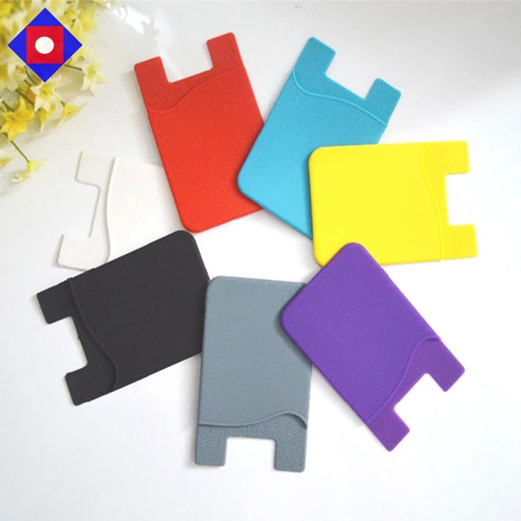 

3M Adhesive stickers mobile phone silicone wallet backed card holder with custom logo