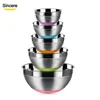 Factory Price Stainless Steel Mixing Bowl Set with Colorful Silicone / Rubber bottom Basking