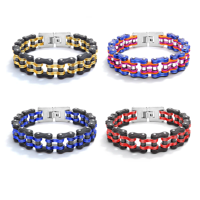 

Fashion Titanium Jewelry Men Bike Chain Bracelet, Pyramid Link Stainless Steel Bracelet, Punk Street Wholesale Bracelet Men