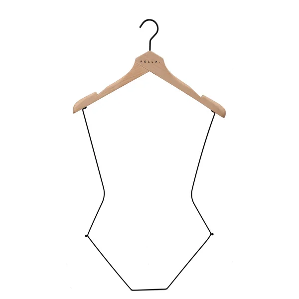 

High quality wooden body form shape wooden swimwear hangers, Natural