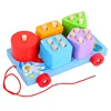Geometry Matching Recognition Building Blocks Pull String 3D Wooden Block Puzzle