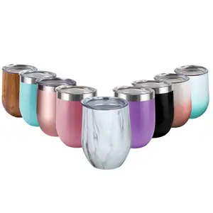 Amazon Hot 12 OZ Rose Gold Double Insulated Mugs Coffee Cup Wine Cup Tumbler for Coffee Wine, Cocktails Ice Cream