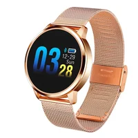 

2019 newest Waterproof heart rate monitor metal stainless steel fitness smart watch Q8