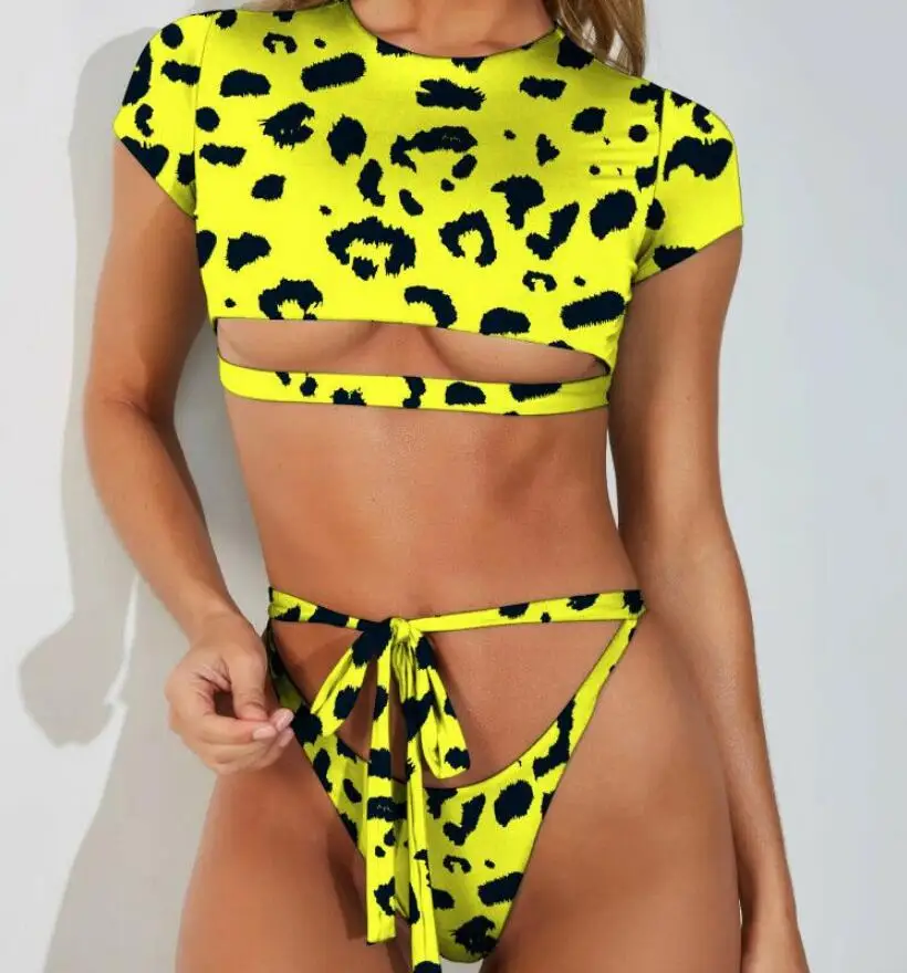 

2019 Aliexpress High Quality Sexy Women Leopard Swimsuit Two Piece Thong Bikini