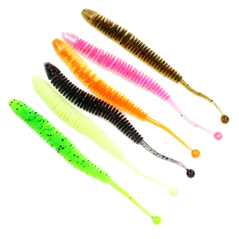 

6pcs/lot Soft Earthworm Fishing Lure Soft silicone Worms Jig Fishy Smell Wobbler Fishing Bait Artificial Baits