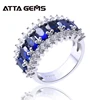 Oval Cut Blue Sapphire Prong Setting 925 Sterling Silver Plated White Gold Platinum Jewelry Ring for Women Wedding Rings