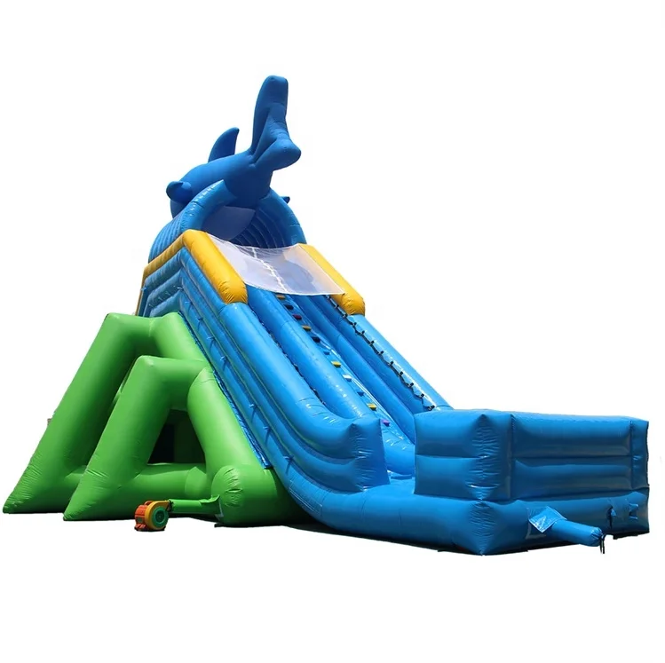

wholesale discount dolphin inflatable water slide high quality for kids children adults, Yellow blue red pink ,etc or customized