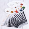18pcs Watercolor Acrylic Brushes Sets Nylon Art Paint Brushes With Custom Logo Paint Brushes For Acrylic Watercolor Oil Gouache