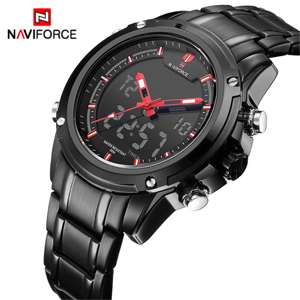 

NAVIFORCE Men Sports Army Military Watches Quartz Analog LED Waterproof Watch