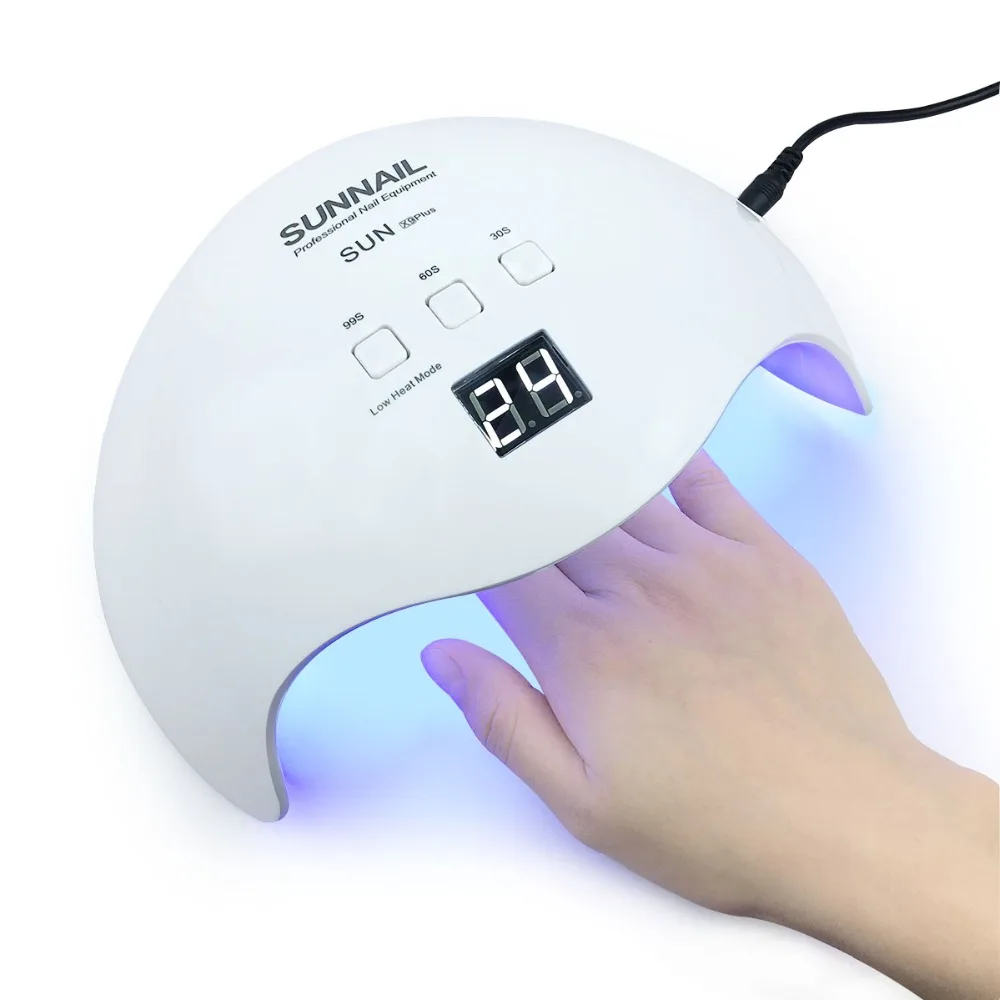 

Portable 40-48W Uv Led Nail Gel Curing Lamp Polish Nail Dryer With Bottom Timer LCD Display, White