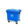Large recycling medical trash bin with lid wheels