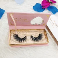 

Hot Sale Handmade Natural Looking mink lashes 3d mink eyelash OEM package with heart shape window