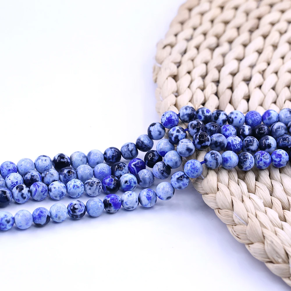 

XULIN Lapis Lazuli Gemstone Blue Flame Agate Beads, Natural gemstone colors