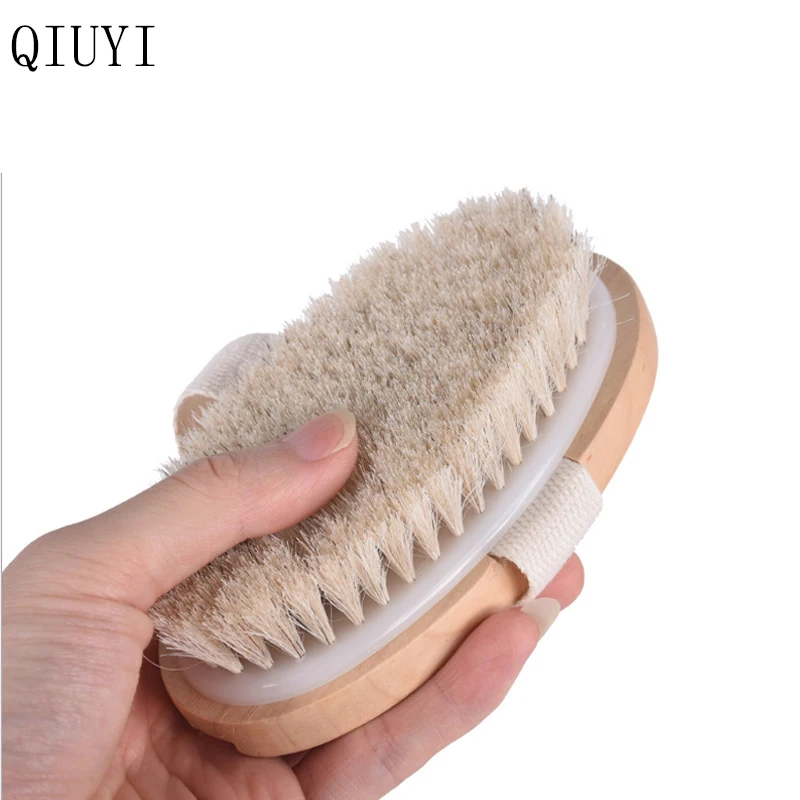 

Small cleaning spa bamboo shower body brush, Nature color