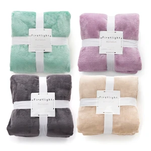 127x178cm Flannel Coral Fleece Throw Plush Soft Warm Solid Manta Cobertor Chusta Travel Office Home Small Blanket for Sofa Bed