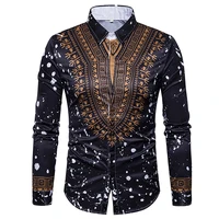 

New Fashion National Style Summer Clothing Men African Print Blouse Long Sleeve