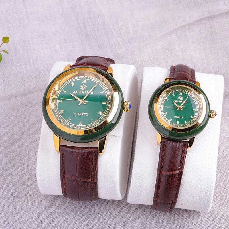 

Fashion Couple Gift Hetian Jasper Bracelet Quartz Wrist Watch 925 Sterling Silver Luxury Jewelry