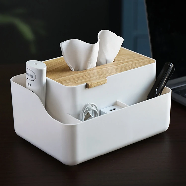 

desk top white size car tissue box holder