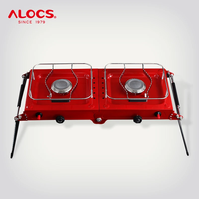 

ALOCS CS-G06 Compact Foldable Portable 3000W Camping Cooking Double Gas Stove Burner for Outdoor Backpacking Camping Furnace