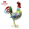 Factory Best-selling Powder Coated Metal Statue Garden Bright Color Iron Rooster Figurines