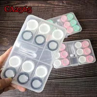 

contact lens case macaroon 2colors cap with window 6pcs travel box set CA2565