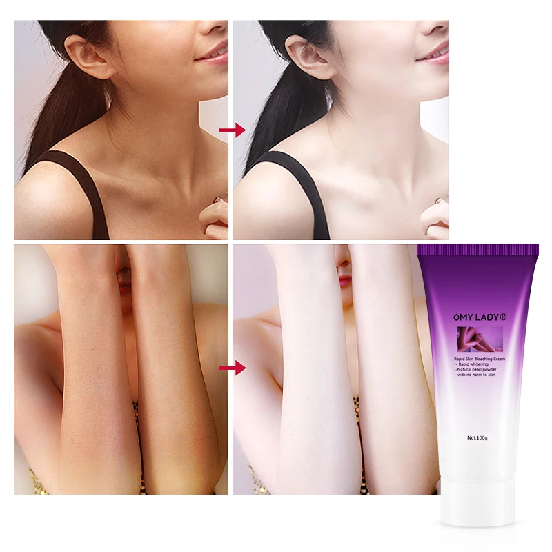 Natural Pearl Skin Lightening Bleaching Cream with Glycolic Acid and Lactic Acid for black skin dry skin