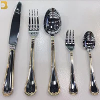 

Wholesale gold plated flatware stainless steel 18/10 luxury cutlery set