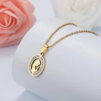

Religious christian jewelry gold plated virgin mary style cheap wholesale stainless steel maria necklace for women