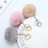 High quality Colorful fur keychain handbag bag decoration pendant wallet cut ball pompom Keychain