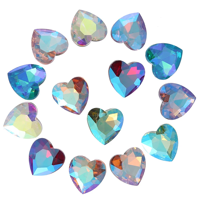 

Crystal AB Rhinestones Point Back for Jewelry Making Heart Shape Fancy Stone, Colors