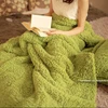 Green cashmere 100% Polyester Material and Jacquard Style sherpa throw blanket wholesale blanket
