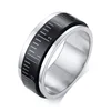 316L Stainless Steel Ruler Rotatable Ring Men Fashion Spinner Tape Finger Rings Jewelry