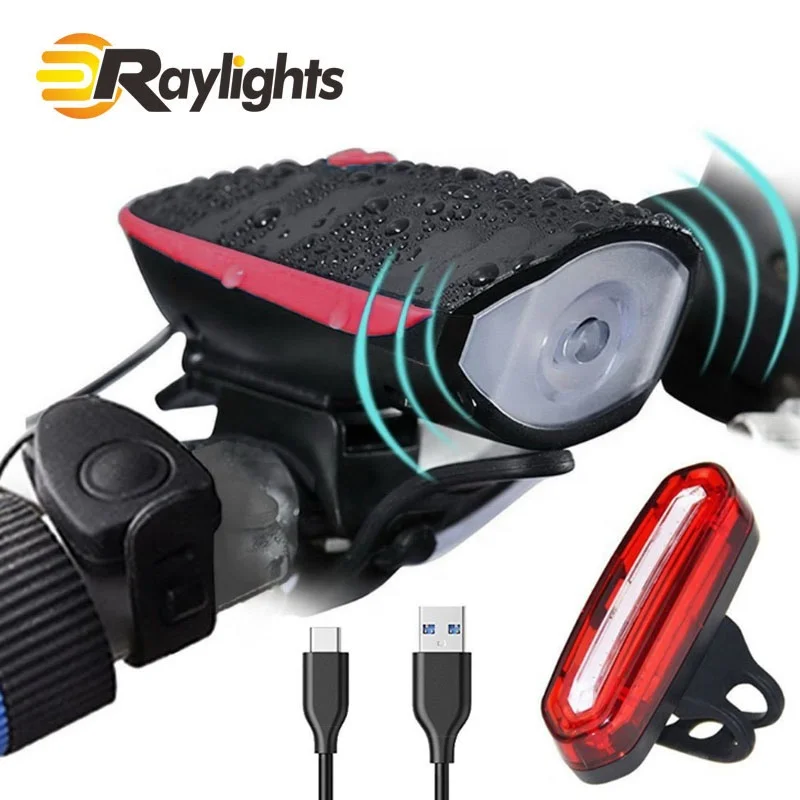 bicycle headlight with horn