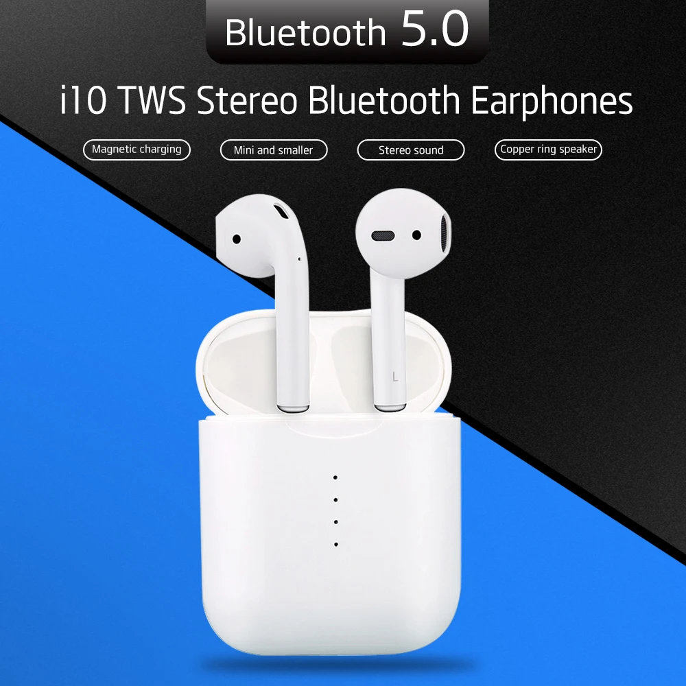 

New Arrival TWS i10 Headphone Wireless Earphones with Wireless Charging Function