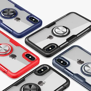 Transparent Magnetic Ring Phone Case iPhone 6s 7 8 X XR Max