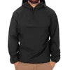 Mens Plain Jackets Screen Printing Logo Black Oem Print Half Zip Nylon Pullover Hoodie Custom Windbreaker Jacket