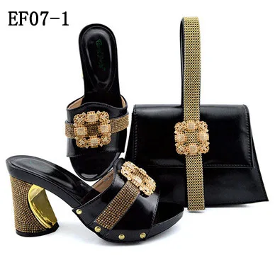 

Italian style 2019 lady high heel shoe matching with handbag set for party EF07