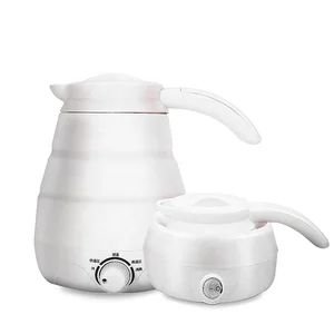 Image of Adjust 600ml portable stainless steel smart foldable dual voltage small water boiler mini electric travel kettle